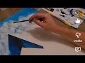 Acrylic Painting with Tape Cloud Mountain Explained #acrylicpainting #cloudpainting #geometry