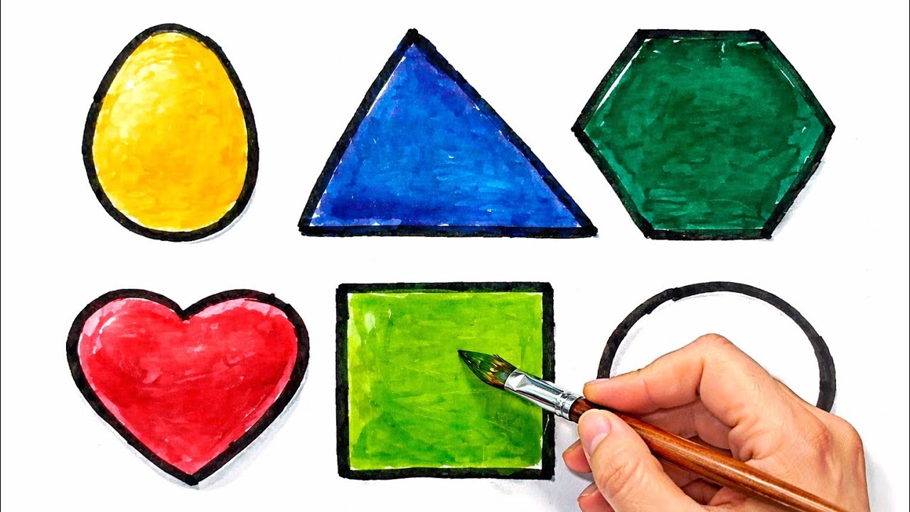 Learn Shapes Drawing for Kids | Circle, Triangle, Square, Heart Tracing Easy