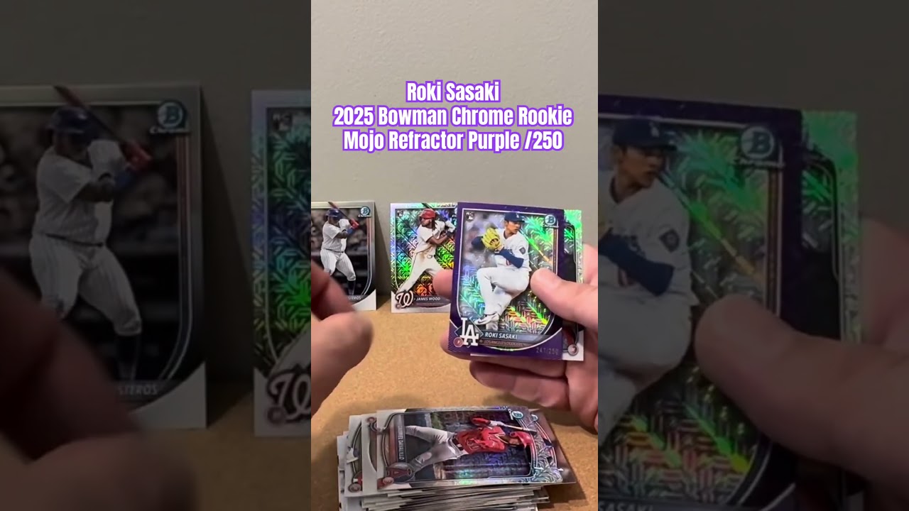 Roki Sasaki 2025 Bowman Chrome Rookie Purple Mojo Refractor 