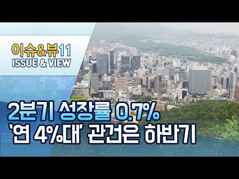 2분기 성장률 0.7%…&amp;#39;연 4%대&amp;#39; 관건은 하반기 / 머니투데이방송 (뉴스)