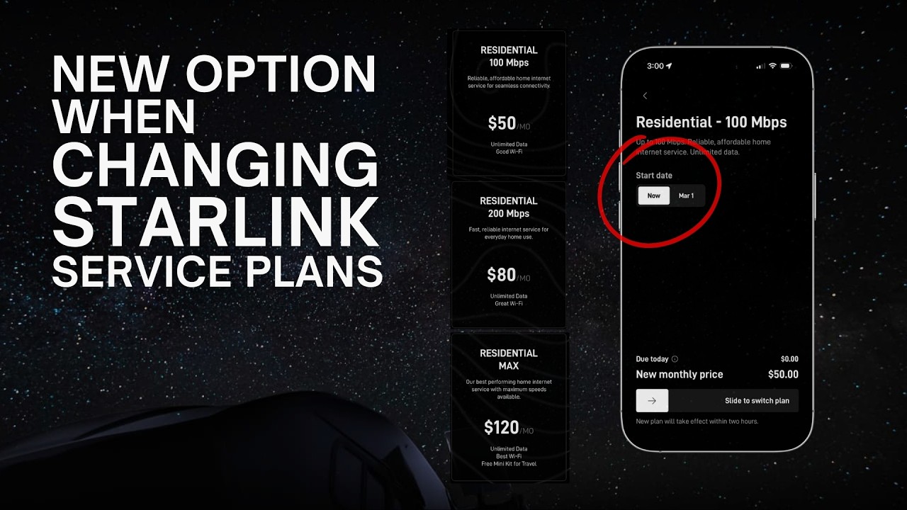 New Option When Changing Starlink Service Plans