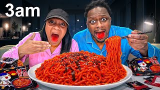 MAKING SPICY BULDAK NOODLES AT 3AM!