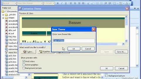 FrontPage Tutorial Creating Custom Themes Microsoft Training Lesson 5.3