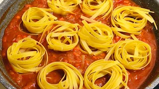 Tagliatelle Pasta With Meatballs - Italian Pasta | Tagliatelle Pasta Recipe | Tasty Pasta@PinasTasty