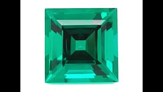 Celebrity Chatham Created Square Step Cut Emeralds: Lab grown emeralds with square step cut Profile