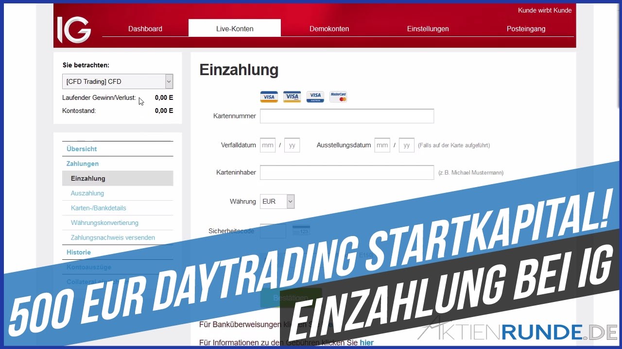 IG Einzahlung 500 EUR Daytrading Startkapital YouTube Ig einzahlung 500 eur daytrading startkapital youtube