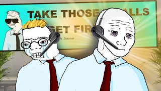 LIFE OF A CALL CENTER EMPLOYEE (WOJAK DOOMER MEME)