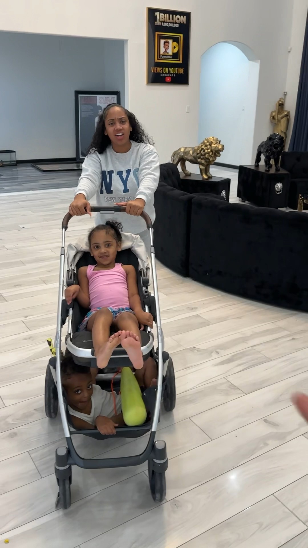 Dad catches mom pushing Londyn and Mj in a stroller #shorts