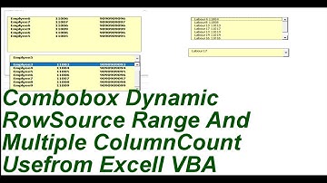 Create Combobox Rowsource In Dynamic Range And Multiple Column Excell VBA