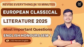European Classical Literature Important Question With Answers | BA Program/Hons. Semester 1st 2025