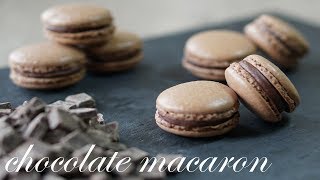 チョコレート マカロンの作り方/ French Chocolate Macarons Recipe