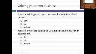 Session 2: First Steps on Valuation - Bias and the Bermuda Triangle