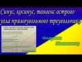 Синус, косинус, тангенс острого угла прямоугольного треугольника