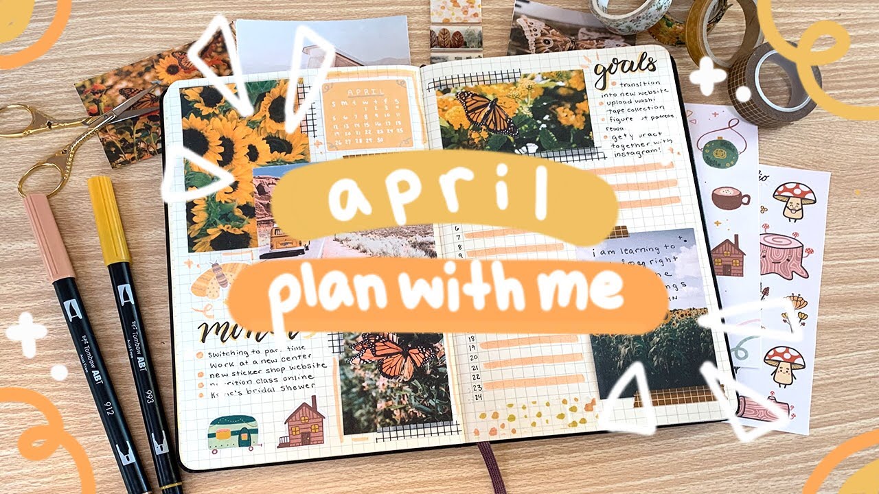 PLAN WITH ME | April 2020 Bullet Journal Set Up - YouTube