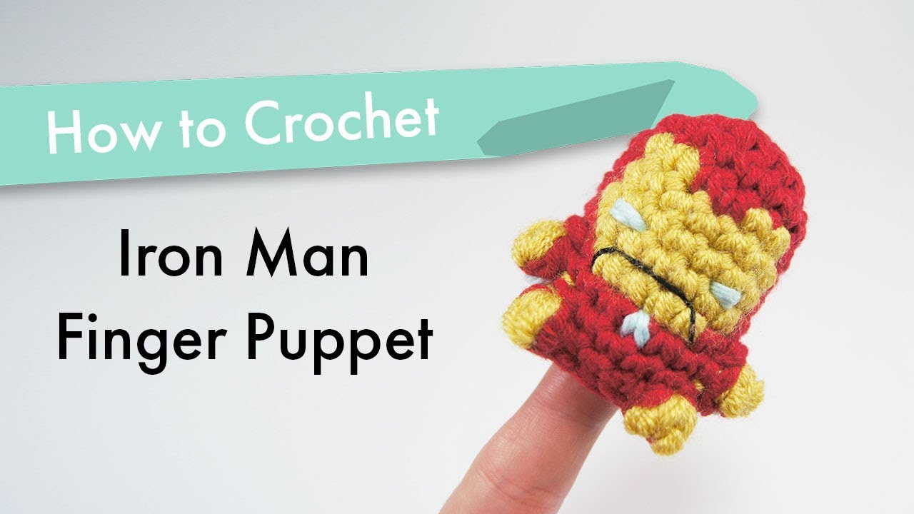 How to Crochet an Iron Man Finger Puppet || Amigurumi Pattern Tutorial