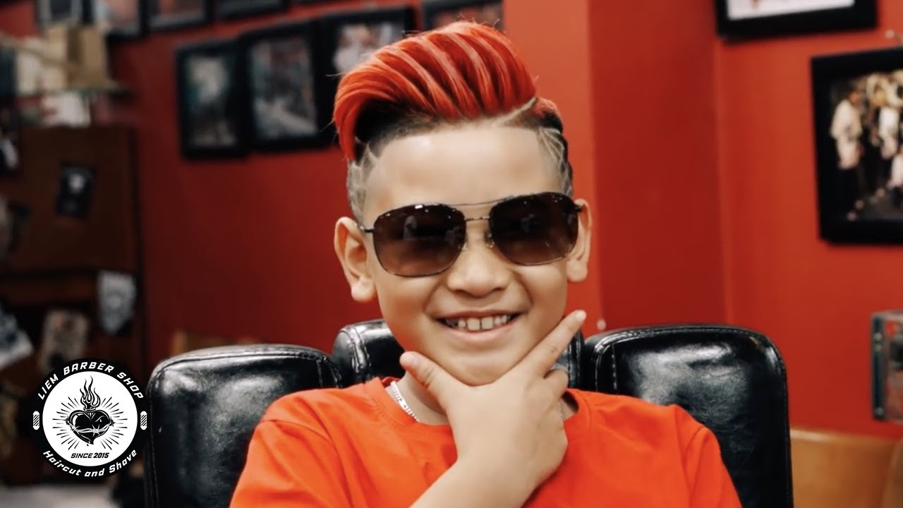 [Liem Barber Shop's collection] Spider Man tattoo hair and red color for dope kid