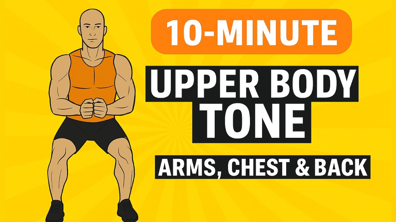 10-Minute Upper Body Tone | Arms, Chest & Back | No Equipment Workout ...
