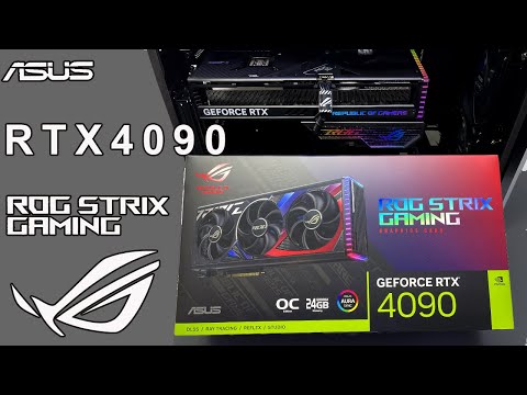   ASUS ROG Strix Gaming RTX 4090 OC Edition 24GB Unbox Install Gameplay