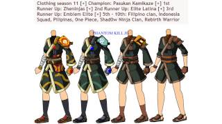 Ninja Saga Rewards Season 11 Jutsu Clothings Weapon Back Item