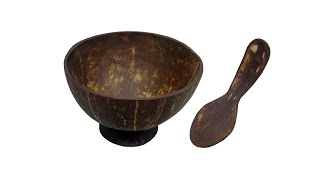 Handmade bowl with spoon || Coconut Shell Craft ||Bowl And Spoon || Best Out Of Waste