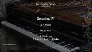 J. Dussek - Sonatina in A Major Op.20 No.4 , for Piano (Complete)