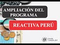 AMPLIACIÓN DEL PLAZO PARA EL PRÉSTAMO DE REACTIVA PERÚ