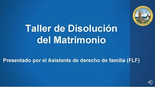 Taller de Divorcio Presentado por el Asistente de Derecho de Familia