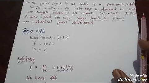 Problem#2/Power Flow Diagram of an Induction Motor/ Unit-3