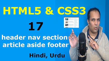 HTML5 and CSS3 Tutorial in Hindi Urdu 17 header nav section article aside footer