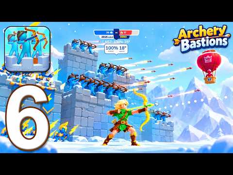 Archery Bastions: Castle War - Gameplay Walkthrough Part 6 - Zeus & Winter Levels (iOS, Android)