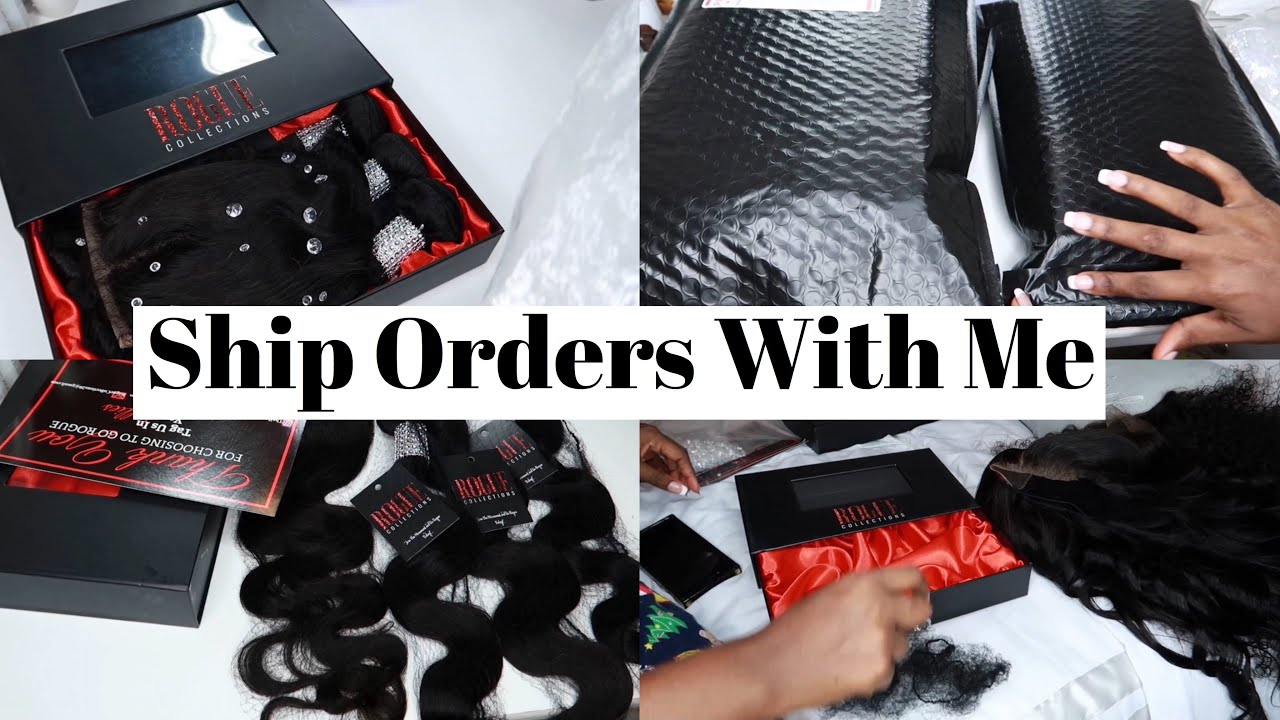 ENTREPRENEUR LIFE: How I Package and Ship Lipgloss and Hair Orders For Small Business! | Lou xoxo