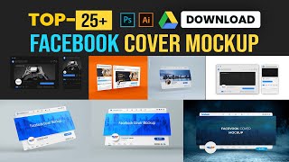 25+ Facebook cover mockup free download. facebook cover design in photoshop Illustator Tutorial screenshot 3