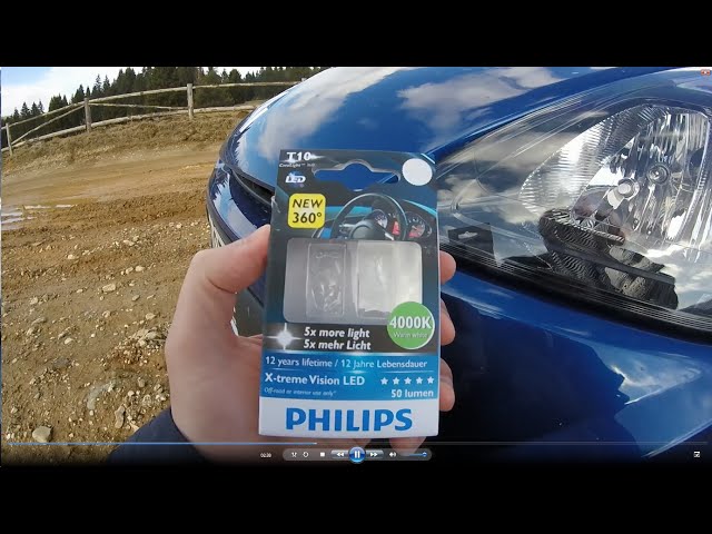 smertefuld ben leder Philips X-treme Vision LED T10 (w5w) 4000k parking lights - YouTube
