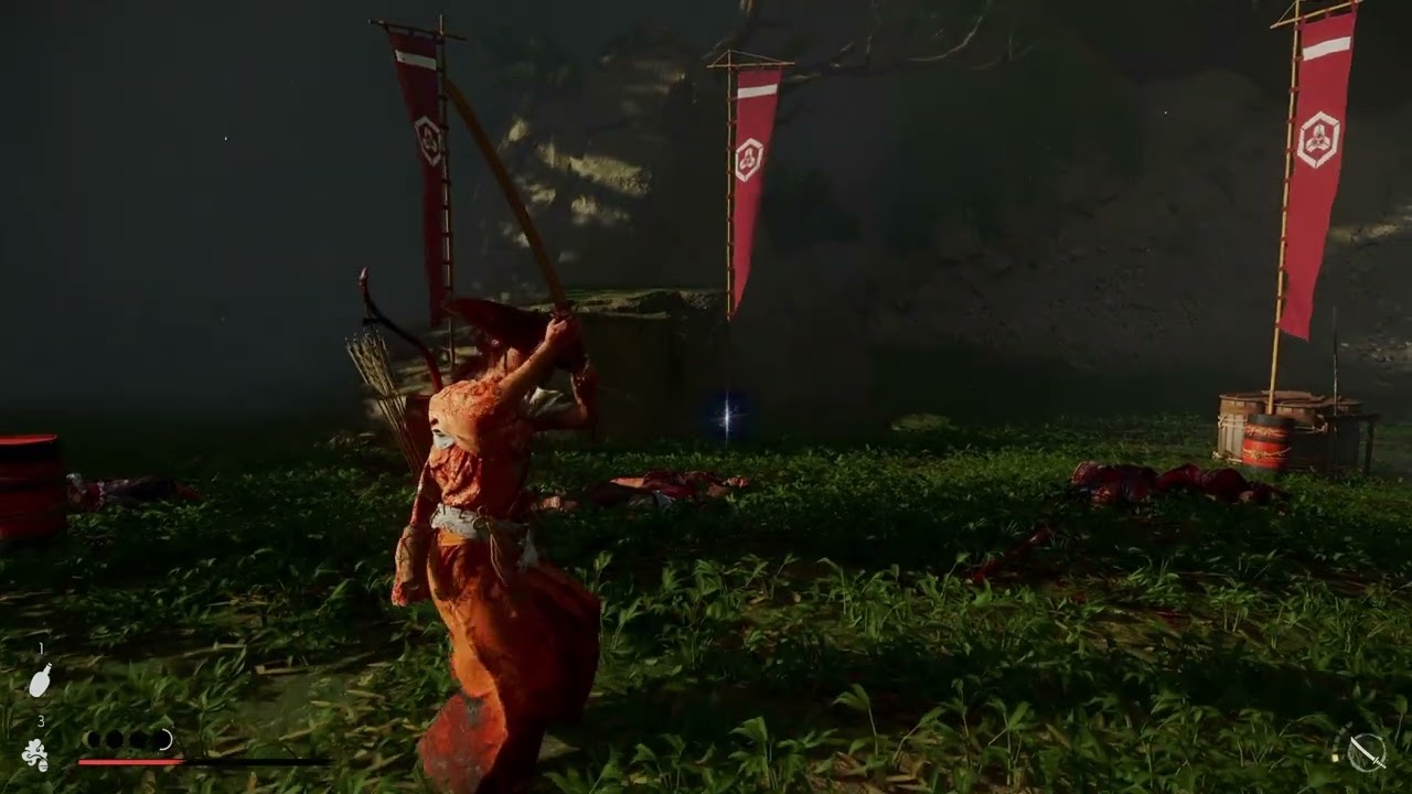 Как вложить оружие в ножны в Ghost of Yoetei