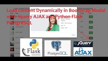 Load content Dynamically in Bootstrap Modal with Jquery AJAX and Python Flask PostgreSQL