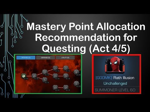 Mastery Point Allocation Recommendation for Questing/Wars (Act 3/4/5. AQ, AW) [MCOC]