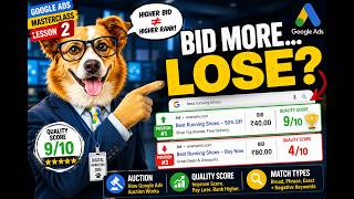 Google Ads Auction Explained | Quality Score & Keyword Match Types | Google Ads Masterclass #2 🐶