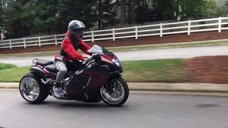 Kid riding CUSTOM Hayabusa Gsxr 1300 with 300 KIT