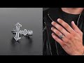 Fleur cross ring for men, 925 silver jewelry gift for him | Emmanuela®