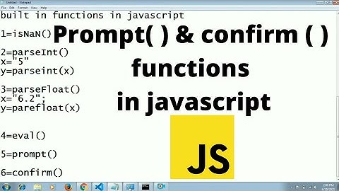 prompt( ) and confirm( ) function in javascript