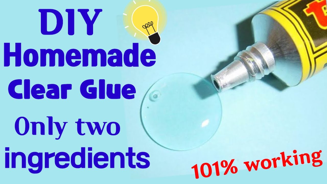 How to make Clear Glue at home using water 2 Ingredients Only! Homemade  Glue 