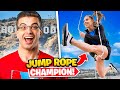 Nick Eh 30 skipping in Hollywood with World Champion Tori Boggs!