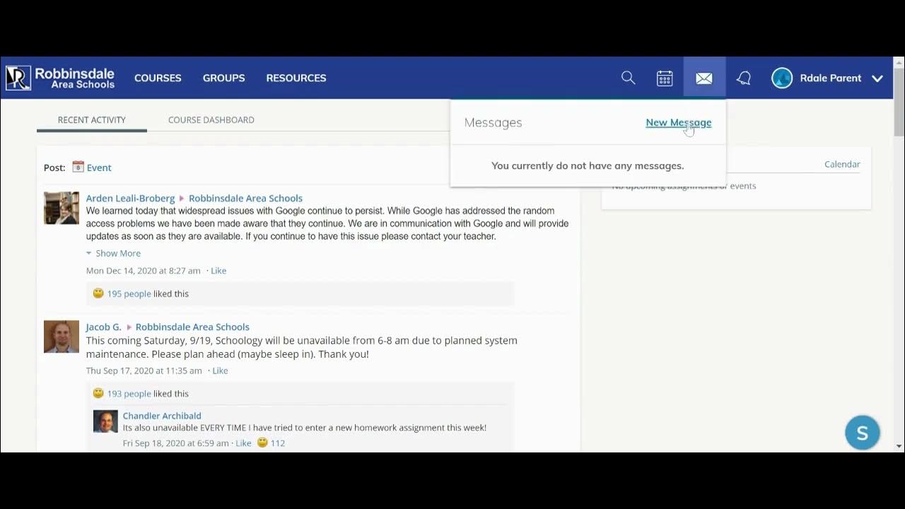 How to send a message using in Schoology your computer (Somali) YouTube