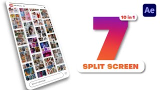 Vertical Multiscreen - 7 Split Screen | After Effects Template | Tutorial