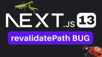 I found a Next.js 13 revalidatePath BUG