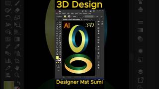 3D Logo Design in Adobe Illustrator | Easy 3D Ring Effect Tutorial 🔥#shorts