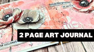 Frosty Flowers - 2 Page Art Journal