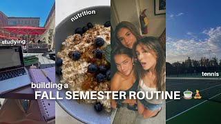 BUILDING a PRODUCTIVE COLLEGE FALL SEMESTER ROUTINE! studying, dorm living, work life balance🧘🏼‍♀️🍵