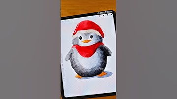 Simple Penguin 🐧 #art #shorts #watercolor #procreate