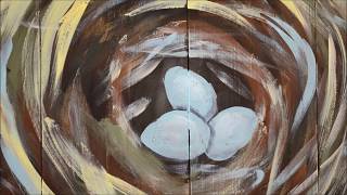 How to Paint a Nest rustic painting lesson